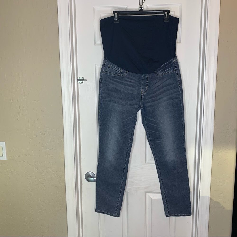 Signature Levi Strauss Maternity Skinny Jeans Size XL Full Belly Panel